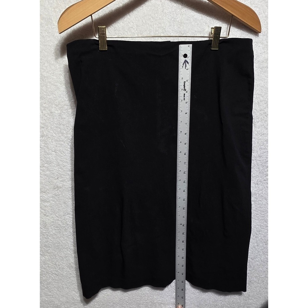 Linda Matthews New York Black Pencil Skirt Knee Length Slit Size L - Picture 7 of 7
